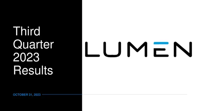 Lumen — Third Quarter 2023 Results investment banking deck cover