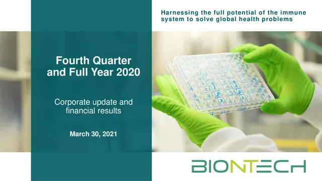 Biontech — Fourth Quarter and Full Year 2020 investment banking deck cover