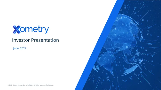 Xometry — Investor Presentation investment banking deck cover