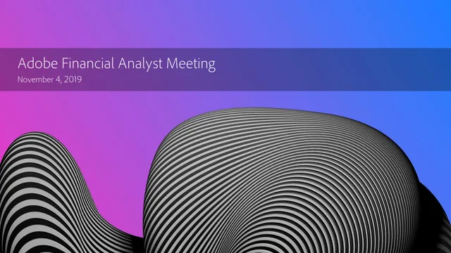 Adobe — Adobe Financial Analyst Meeting investment banking deck cover