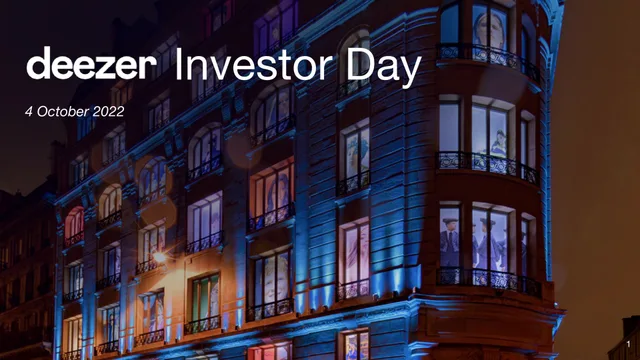 Deezer — deezer Investor Day investment banking deck cover
