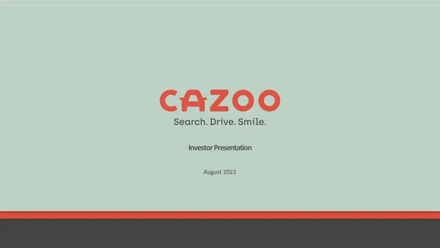 Cazoo — cover slide investment banking deck cover