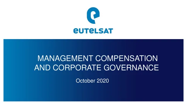 Eutelsat — Management Compensation And Corporate Governance investment banking deck cover