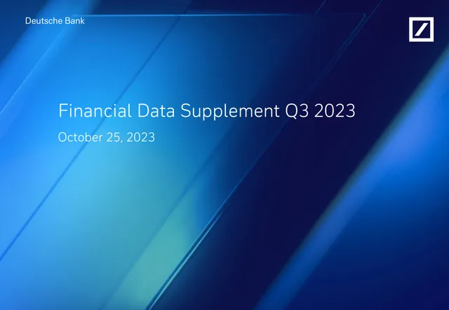 Deutsche Bank — Financial Data Supplement Q3 2023 investment banking deck cover
