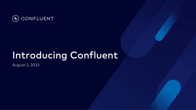Confluent — Introducing Confluent investment banking deck cover