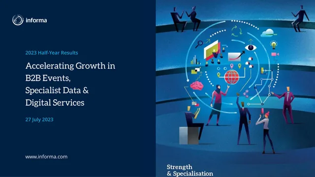Informa — Accelerating Growth in B2B Events, Specialist Data & Digital Services investment banking deck cover