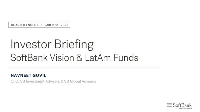 SoftBank — Investor Briefing investment banking deck cover
