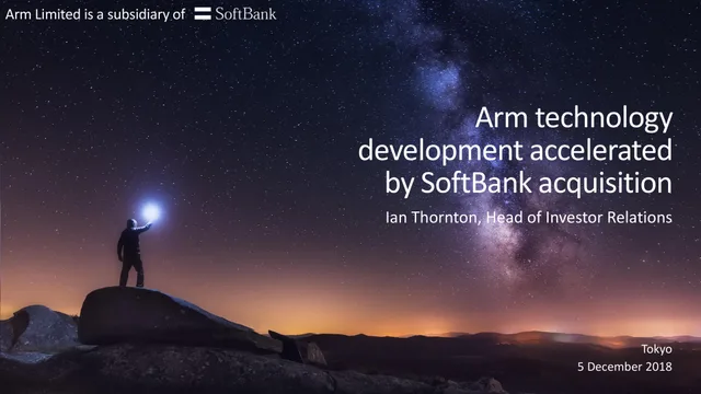 Arm — Arm technology development accelerated by SoftBank acquisition investment banking deck cover