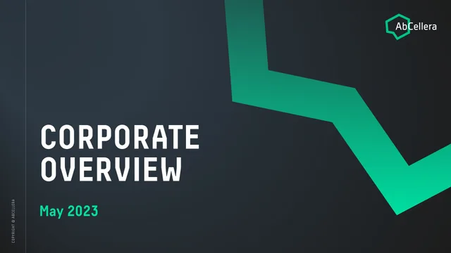 Abcellera — Corporate Overview investment banking deck cover