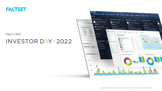Factset — Investor Day · 2022 investment banking deck cover