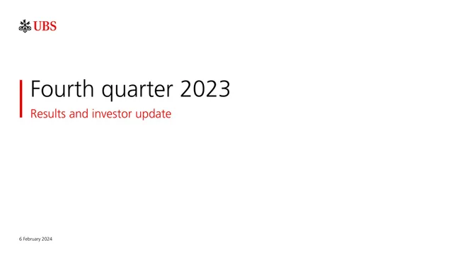 UBS — Fourth quarter 2023 deck cover