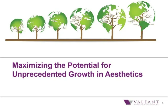 Bausch Health — Maximizing the Potential for Unprecedented Growth in Aesthetics investment banking deck cover