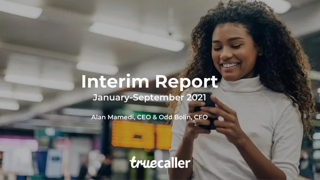 Truecaller — Interim Report investment banking deck cover