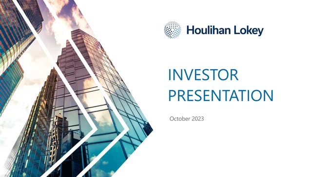 Houlihan Lokey — Investor Presentation investment banking deck cover