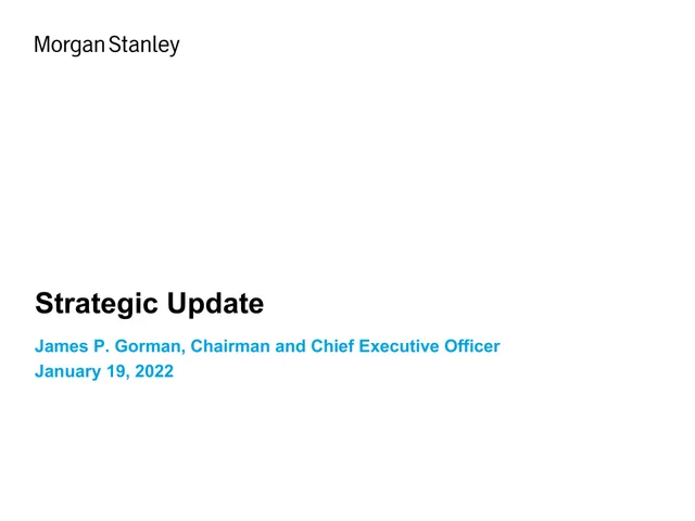 Morgan Stanley — Strategic Update investment banking deck cover
