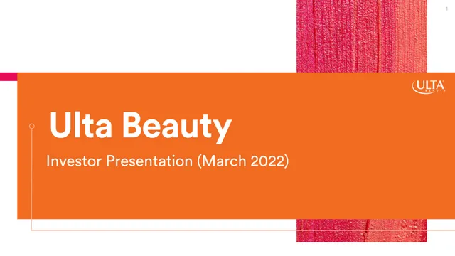 Ulta Beauty investment banking deck cover