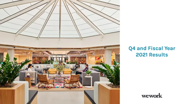 Wework — Q4 and Fiscal Year 2021 Results investment banking deck cover