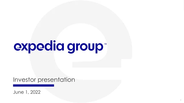 Expedia — cover slide investment banking deck cover