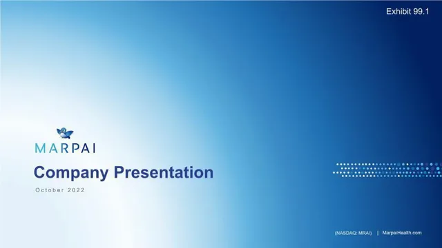 Marpai — Company Presentation investment banking deck cover