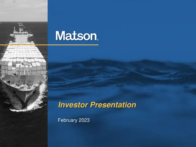 Matson — Investor Presentation investment banking deck cover