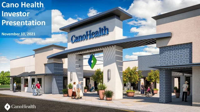 Cano Health — Cano Health Investor Presentation investment banking deck cover