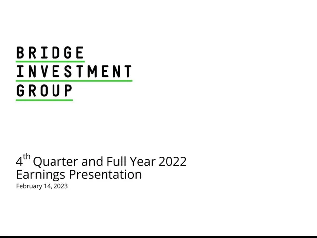 Bridge Investment Group — Title Slide investment banking deck cover