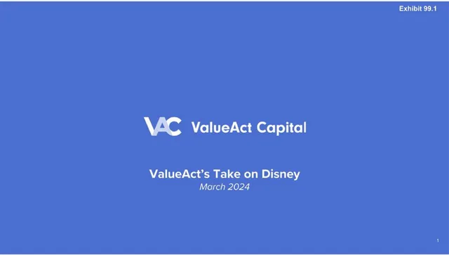 Valueact Capital — ValueAct’s Take on Disney investment banking deck cover