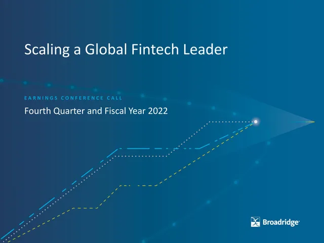 Broadridge Financial Solutions — Scaling a Global Fintech Leader investment banking deck cover