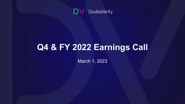 Doubleverify — Q4 & FY 2022 Earnings Call investment banking deck cover