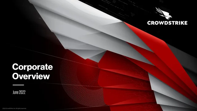 Crowdstrike — Corporate Overview investment banking deck cover