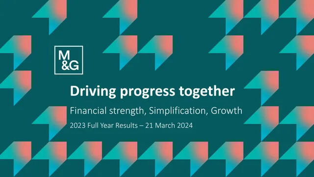 M G — Driving progress together investment banking deck cover