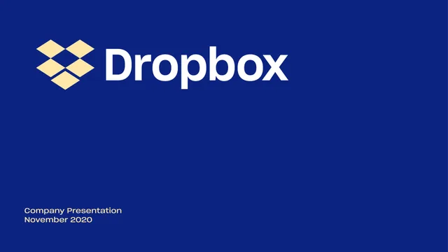 Dropbox investment banking deck cover