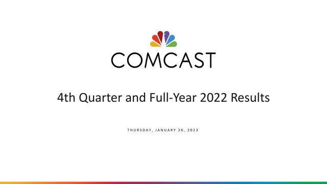 Comcast — 4th Quarter and Full-Year 2022 Results investment banking deck cover