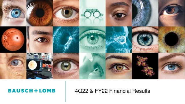 Bausch Lomb — 4Q22 & FY22 Financial Results investment banking deck cover
