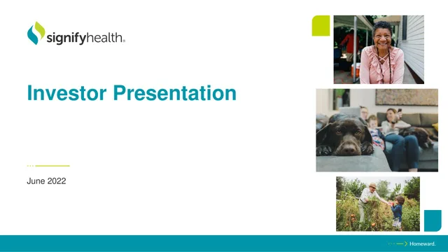 Signify Health — Investor Presentation investment banking deck cover