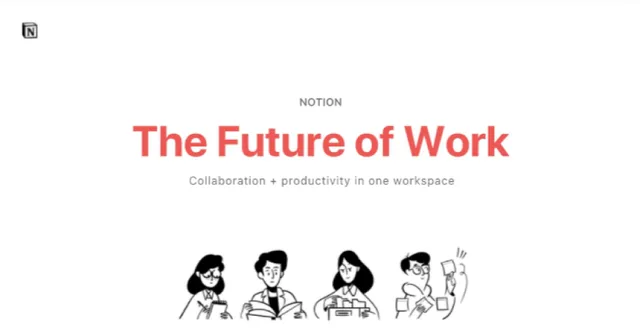 Notion — The Future of Work investment banking deck cover