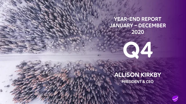Telia Company — Year-end Report January – December 2020 investment banking deck cover