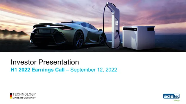 Ads Tec Energy — Investor Presentation investment banking deck cover