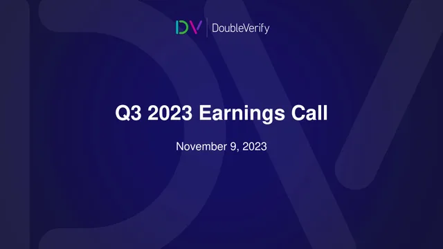 Doubleverify — Q3 2023 Earnings Call investment banking deck cover