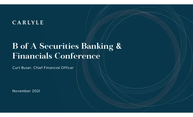 Carlyle — B of A Securities Banking & Financials Conference investment banking deck cover