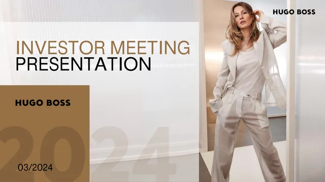 Hugo Boss — Investor Meeting Presentation investment banking deck cover