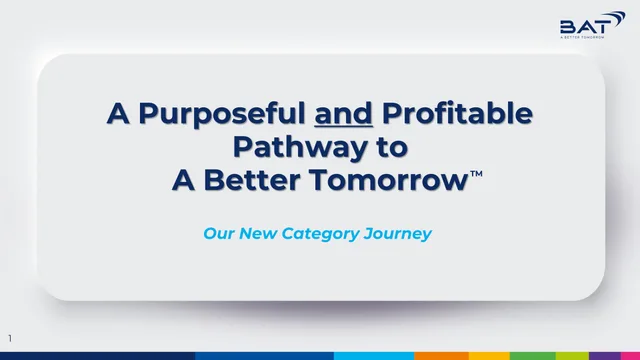 Bat — A Purposeful and Profitable Pathway to A Better Tomorrow™ investment banking deck cover