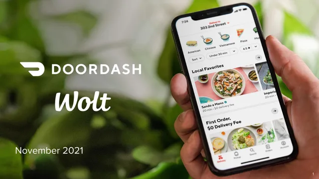 Doordash — Cover Slide investment banking deck cover