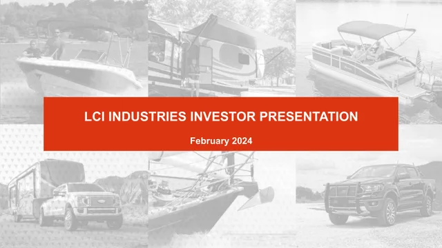 Lci Industries — Lci Industries Investor Presentation investment banking deck cover