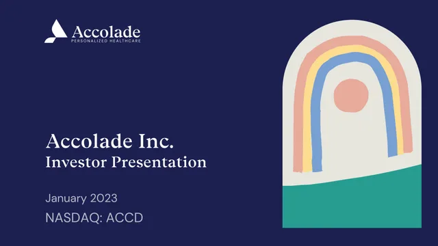 Accolade — Accolade Inc. Investor Presentation investment banking deck cover