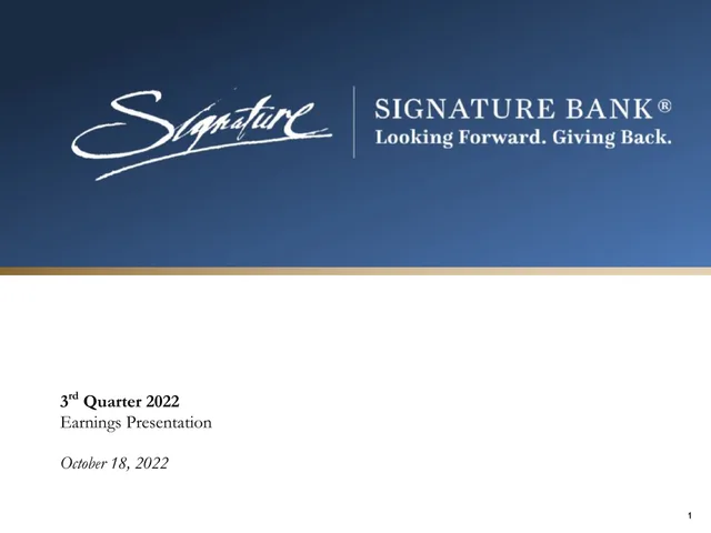 Signature Bank — Cover Slide investment banking deck cover