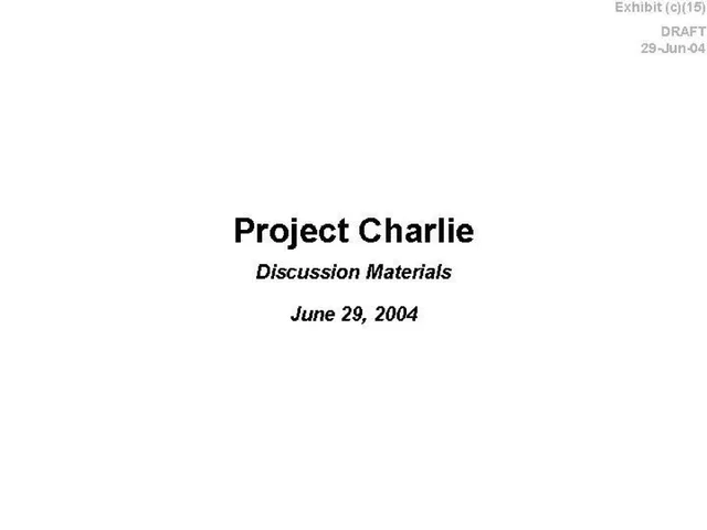 Citi — Project Charlie investment banking deck cover