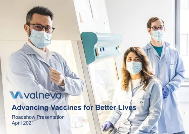 Valneva — Advancing Vaccines for Better Lives investment banking deck cover