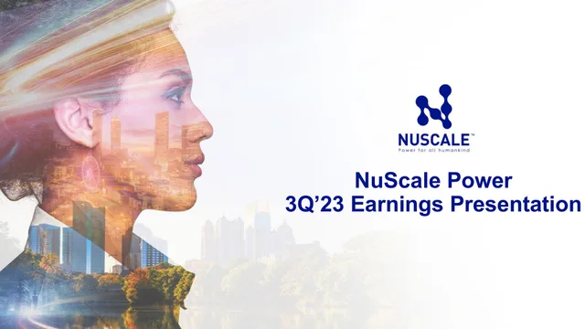 Nuscale — NuScale Power 3Q’23 Earnings Presentation investment banking deck cover