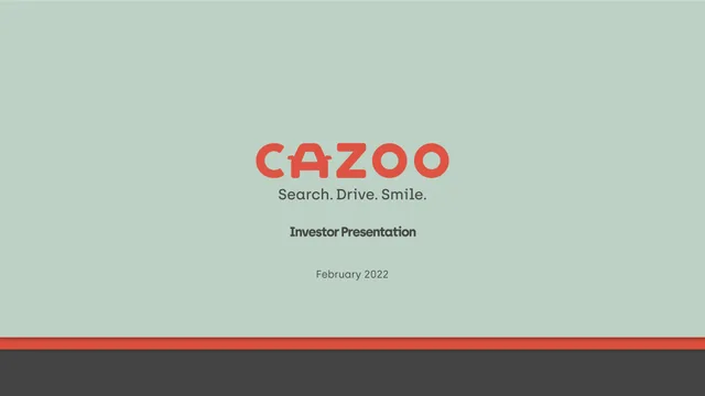 Cazoo — Title Slide investment banking deck cover
